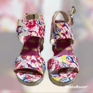 NWT /JUICY COUTURE Trish Floral Wedge Sandals Women’s/ladies/accessories/